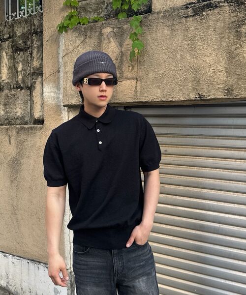 BELLIEF(ベリーフ)の「Essential Boucle Cotton Short-Sleeve Polo Knit (Black)(ニット/セーター・メンズ・その他・MEDIUM/LARGE/X-LARGE)」の9枚目の写真