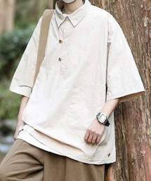 Side Button Oversized Short Sleeve Shirt サイドボタンオーバーサイズ半袖シャツ