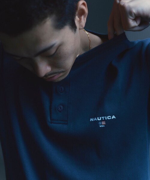 NAUTICA(ノーティカ)の「NAUTICA/ノーティカ Essentials タイトフィット S/S ヘンリーネック ピグメントTシャツ(Tシャツ/カットソー・メンズ・ネイビー/オリーブ/チャコールグレー・X-SMALL/SMALL/MEDIUM/LARGE/X-LARGE/XX-LARGE)」の3枚目の写真