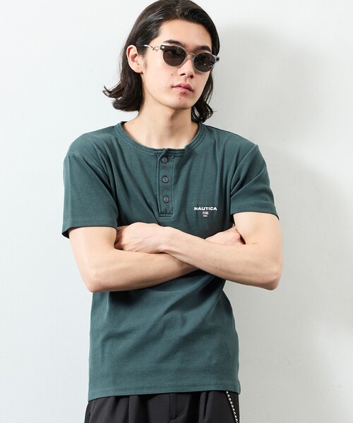 NAUTICA(ノーティカ)の「NAUTICA/ノーティカ Essentials タイトフィット S/S ヘンリーネック ピグメントTシャツ(Tシャツ/カットソー・メンズ・ネイビー/オリーブ/チャコールグレー・X-SMALL/SMALL/MEDIUM/LARGE/X-LARGE/XX-LARGE)」の7枚目の写真