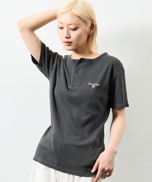 NAUTICA(ノーティカ)の「NAUTICA/ノーティカ Essentials タイトフィット S/S ヘンリーネック ピグメントTシャツ(Tシャツ/カットソー・メンズ・ネイビー/オリーブ/チャコールグレー・X-SMALL/SMALL/MEDIUM/LARGE/X-LARGE/XX-LARGE)」の13枚目の写真