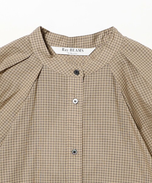 Ray BEAMS(レイビームス)の「チェック バックオープン ブラウス(シャツ/ブラウス・レディース・ベージュ/ブラック・ONE SIZE)」の12枚目の写真