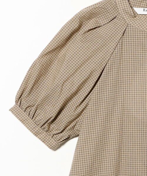 Ray BEAMS(レイビームス)の「チェック バックオープン ブラウス(シャツ/ブラウス・レディース・ベージュ/ブラック・ONE SIZE)」の13枚目の写真