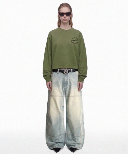 PRINOAR(プリノア)の「ガーメンツ セミクロップ 長袖Tシャツ - グリーナリー(Tシャツ/カットソー・レディース・カーキ・LARGE/SMALL/MEDIUM)」の5枚目の写真