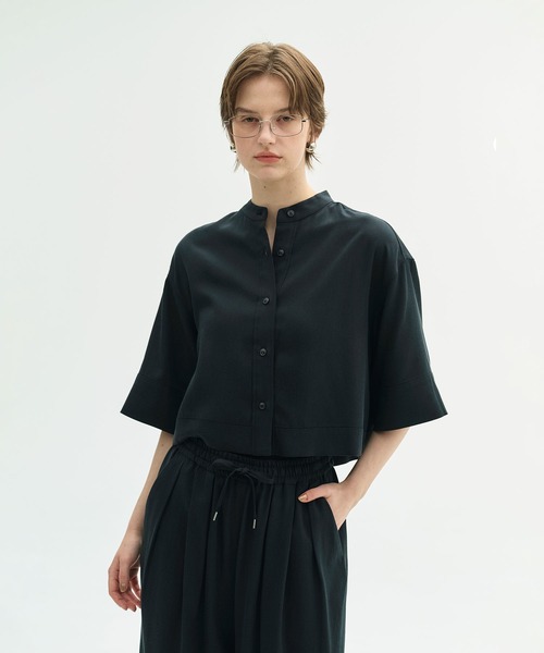 N.O.R.C(ノーク)の「セルロースリネンブレンドショートシャツ(シャツ/ブラウス・レディース・ブラック/ブラウン/オフホワイト・フリー)」の5枚目の写真