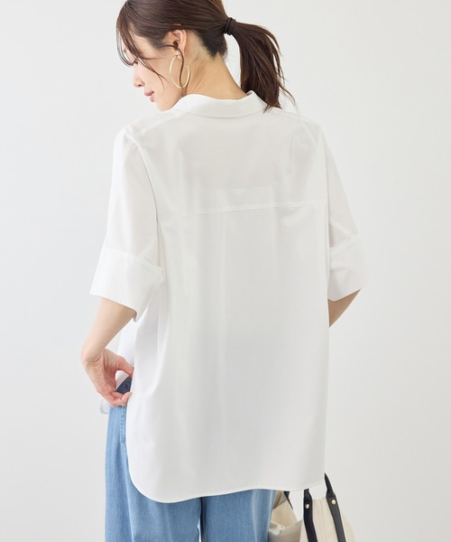 ROPE' PICNIC(ロペピクニック)の「スキッパーシャツブラウス/UVカット・接触冷感・防シワ(シャツ/ブラウス・レディース・チャコールグレー/オフホワイト/ブルー/サックスブルー/ブルー系その他4・FREE)」の11枚目の写真