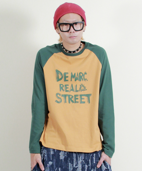 DEMARC(ドゥマーク)の「テキストラグラン配色長袖Tシャツカーキ&マスタード(Tシャツ/カットソー・メンズ・その他・MEDIUM/LARGE)」の5枚目の写真