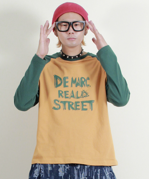 DEMARC(ドゥマーク)の「テキストラグラン配色長袖Tシャツカーキ&マスタード(Tシャツ/カットソー・メンズ・その他・MEDIUM/LARGE)」の6枚目の写真