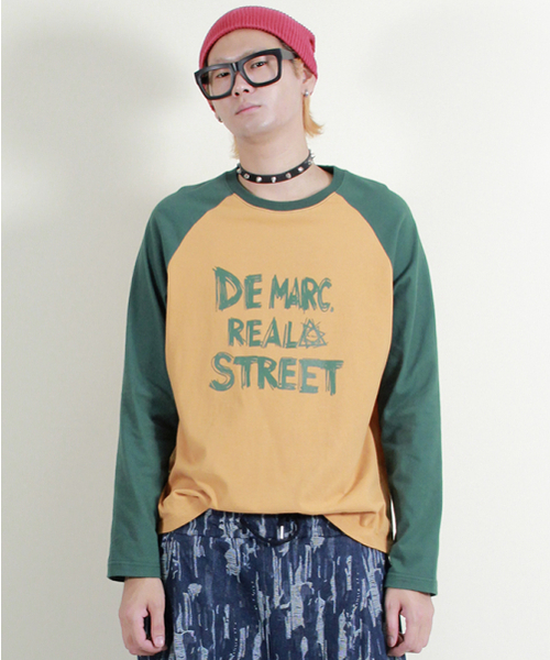 DEMARC(ドゥマーク)の「テキストラグラン配色長袖Tシャツカーキ&マスタード(Tシャツ/カットソー・メンズ・その他・MEDIUM/LARGE)」の7枚目の写真