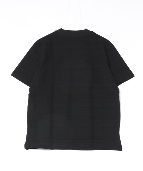 TAKA-Q(タカキュー)の「ストレッチ 綿100% コットン シルケット リンクス ボーダー スロープネック 半袖 Tシャツ メンズ(Tシャツ/カットソー・メンズ・ブラック/ホワイト・S/MEDIUM/LARGE/X-LARGE)」の3枚目の写真