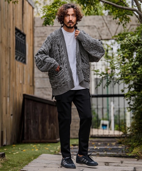 CAMBIO(カンビオ)の「mcg3835-Flexiguard Chenille Knit Cardigan ニットカーディガン(A71226cmb)(カーディガン/ボレロ・メンズ・ブラック/ネイビー/チャコール/グリーン/ライトカーキ・L/M/S)」の13枚目の写真
