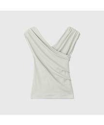 マドレーヌクロスオフショルダーティーシャツ / MADELEINE CROSS OFF-SHOULDER T-SHIRT_3colors