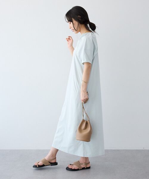 CRAFT STANDARD BOUTIQUE(クラフトスタンダードブティック)の「UVカット ポーチ付きバルーンスリーブワンピース(ワンピース・レディース・ライトブルー/ブラック/ダークカーキ・FREE)」の18枚目の写真