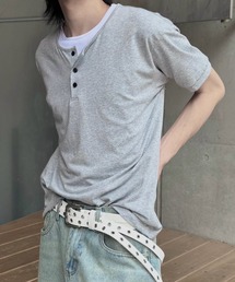 【nmtc+】Cool Layered Henley Neck Tee / 【エヌエムティーシープラス】クールレイヤードヘンリーネックTシャツ
