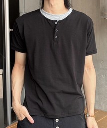 【nmtc+】Cool Layered Henley Neck Tee / 【エヌエムティーシープラス】クールレイヤードヘンリーネックTシャツ