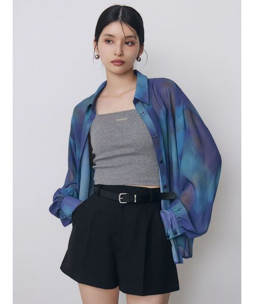MURUA(ムルーア)の「【セットアップ対応】ニュアンスシアーシャツ 夏服(シャツ/ブラウス・レディース・パープル/ブルー・FREE)」の22枚目の写真