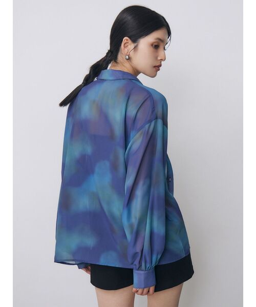 MURUA(ムルーア)の「【セットアップ対応】ニュアンスシアーシャツ 夏服(シャツ/ブラウス・レディース・パープル/ブルー・FREE)」の20枚目の写真