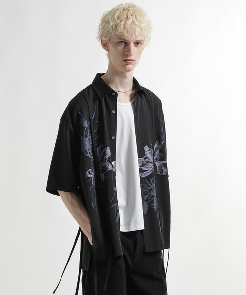 HARE(ハレ)の「アートフラワーコードシャツ(HARE)(シャツ/ブラウス・メンズ・グレー/ホワイト/ブラック・FREE)」の14枚目の写真