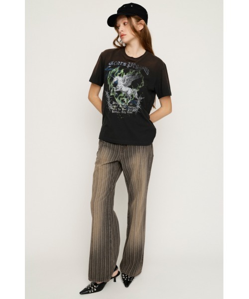 SLY(スライ)の「VINTAGE LIKE HORSE PRINT T/SH ヴィンテージライクホースプリントTシャツ 夏服(Tシャツ/カットソー・レディース・ライトピンク/バーガンディー/ライトブラック・FREE)」の5枚目の写真