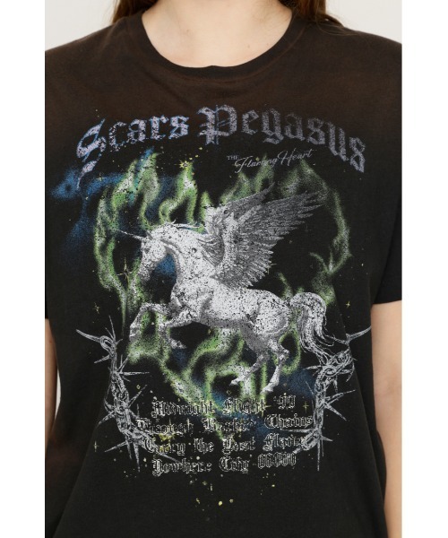 SLY(スライ)の「VINTAGE LIKE HORSE PRINT T/SH ヴィンテージライクホースプリントTシャツ 夏服(Tシャツ/カットソー・レディース・ライトピンク/バーガンディー/ライトブラック・FREE)」の8枚目の写真