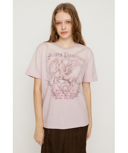 SLY(スライ)の「VINTAGE LIKE HORSE PRINT T/SH ヴィンテージライクホースプリントTシャツ 夏服(Tシャツ/カットソー・レディース・ライトピンク/バーガンディー/ライトブラック・FREE)」の11枚目の写真
