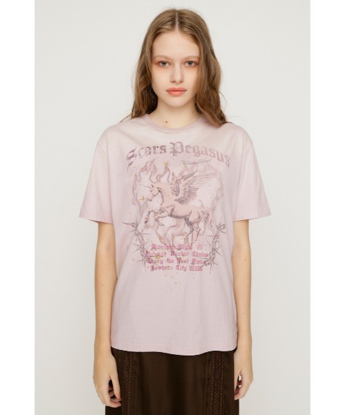 SLY(スライ)の「VINTAGE LIKE HORSE PRINT T/SH ヴィンテージライクホースプリントTシャツ 夏服(Tシャツ/カットソー・レディース・ライトピンク/バーガンディー/ライトブラック・FREE)」の12枚目の写真