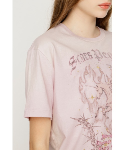 SLY(スライ)の「VINTAGE LIKE HORSE PRINT T/SH ヴィンテージライクホースプリントTシャツ 夏服(Tシャツ/カットソー・レディース・ライトピンク/バーガンディー/ライトブラック・FREE)」の16枚目の写真