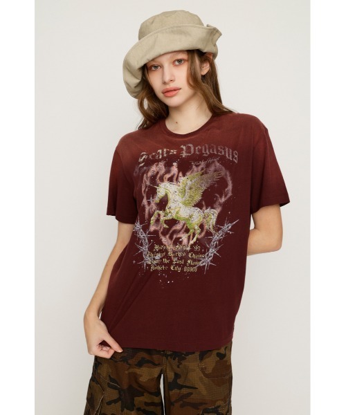 SLY(スライ)の「VINTAGE LIKE HORSE PRINT T/SH ヴィンテージライクホースプリントTシャツ 夏服(Tシャツ/カットソー・レディース・ライトピンク/バーガンディー/ライトブラック・FREE)」の17枚目の写真