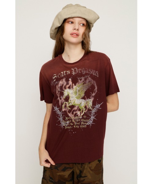 SLY(スライ)の「VINTAGE LIKE HORSE PRINT T/SH ヴィンテージライクホースプリントTシャツ 夏服(Tシャツ/カットソー・レディース・ライトピンク/バーガンディー/ライトブラック・FREE)」の19枚目の写真