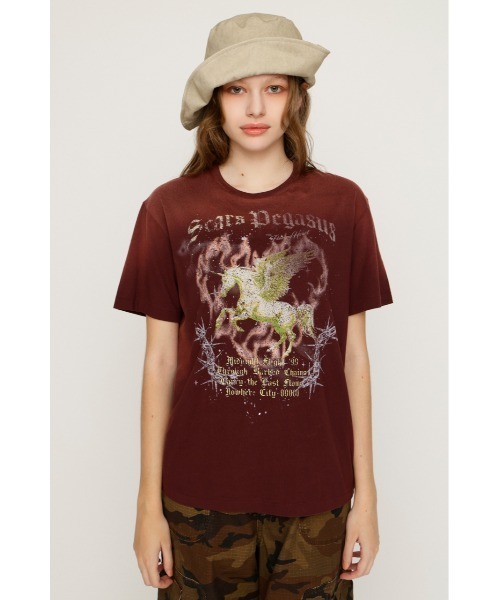 SLY(スライ)の「VINTAGE LIKE HORSE PRINT T/SH ヴィンテージライクホースプリントTシャツ 夏服(Tシャツ/カットソー・レディース・ライトピンク/バーガンディー/ライトブラック・FREE)」の20枚目の写真
