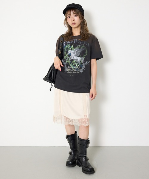 SLY(スライ)の「VINTAGE LIKE HORSE PRINT T/SH ヴィンテージライクホースプリントTシャツ 夏服(Tシャツ/カットソー・レディース・ライトピンク/バーガンディー/ライトブラック・FREE)」の22枚目の写真