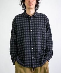 RINEN（リネン）の「[RINEN] コットンチェック起毛 裾ヒモレギュラーカラーシャツ（シャツ/ブラウス）」
