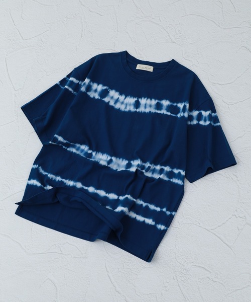FUNALIVE(ファンアライブ)の「MANYMENMANYMINDS / タイダイ染め/ボーダーTEE 半袖(Tシャツ/カットソー・メンズ・ブルー/ブラック/グレー・XL/L/M)」の1枚目の写真
