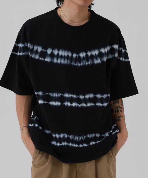 FUNALIVE(ファンアライブ)の「MANYMENMANYMINDS / タイダイ染め/ボーダーTEE 半袖(Tシャツ/カットソー・メンズ・ブルー/ブラック/グレー・XL/L/M)」の15枚目の写真