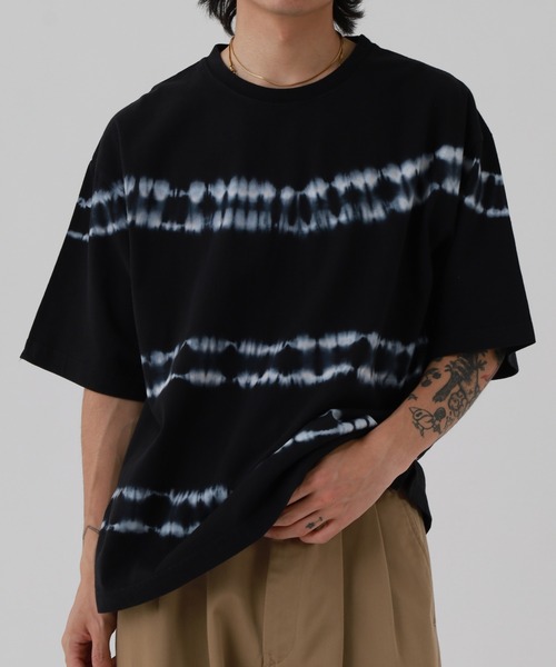 FUNALIVE(ファンアライブ)の「MANYMENMANYMINDS / タイダイ染め/ボーダーTEE 半袖(Tシャツ/カットソー・メンズ・ブルー/ブラック/グレー・XL/L/M)」の13枚目の写真
