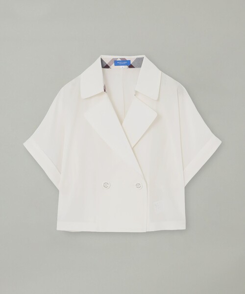 BLUE LABEL CRESTBRIDGE(ブルーレーベルクレストブリッジ)の「【接触冷感】【防シワ】シアーボイルショートジャケット(シャツ/ブラウス・レディース・ブラック/ホワイト・38/36)」の10枚目の写真