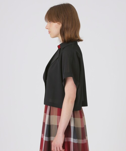 BLUE LABEL CRESTBRIDGE(ブルーレーベルクレストブリッジ)の「【接触冷感】【防シワ】シアーボイルショートジャケット(シャツ/ブラウス・レディース・ブラック/ホワイト・38/36)」の13枚目の写真