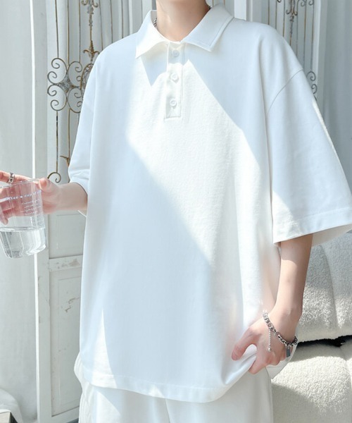 KELVIN(ケルヴァン)の「Minimal Oversized Polo Tシャツ ミニマルオーバーサイズポロTシャツ(Tシャツ/カットソー・メンズ・ホワイト・LARGE)」の1枚目の写真