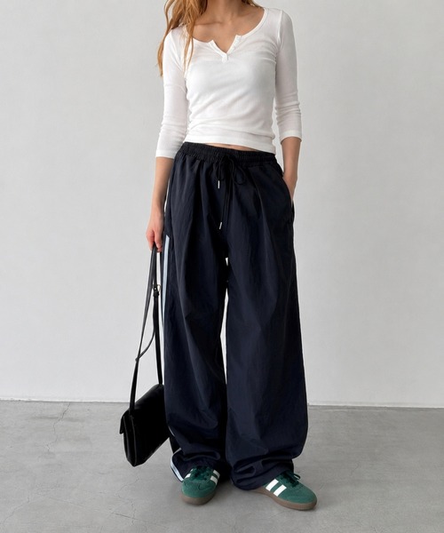 CANAL JEAN(キャナルジーン)の「choice_cnl ナイロンラインパンツ(その他パンツ・レディース・ネイビー・ONE SIZE)」の8枚目の写真
