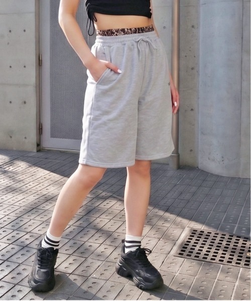 FUN(ファン)の「ハーフスウェットパンツ(スウェットパンツ・レディース・グレー/ブラック・FREE)」の5枚目の写真