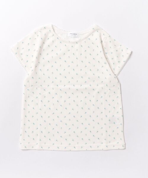 LOWRYS FARM(ローリーズファーム)の「パターンメッシュT 876719(Tシャツ/カットソー・キッズ・グレー/ピンク/アイボリー/ホワイト×ブルー/ブルー系その他・110cm/120cm/130cm/140cm/150cm)」の11枚目の写真