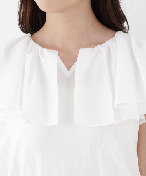 PROPORTION BODY DRESSING（プロポーションボディドレッシング）の「パール付きラッフルブラウス（シャツ/ブラウス・レディース・ホワイト/ブルー/ネイビー・FREE）」の14枚目の写真
