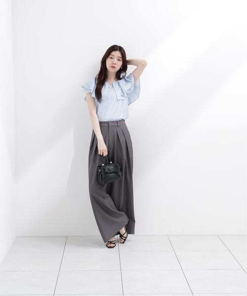 PROPORTION BODY DRESSING（プロポーションボディドレッシング）の「パール付きラッフルブラウス（シャツ/ブラウス・レディース・ホワイト/ブルー/ネイビー・FREE）」の22枚目の写真