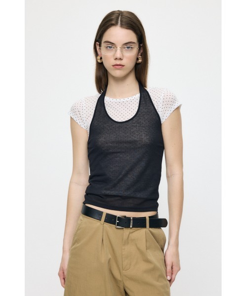 MOUSSY(マウジー)の「SHEER DOUBLE LAYERED トップス(Tシャツ/カットソー・レディース・ホワイト系その他/ブラック/レッド/ライトブルー・FREE)」の10枚目の写真