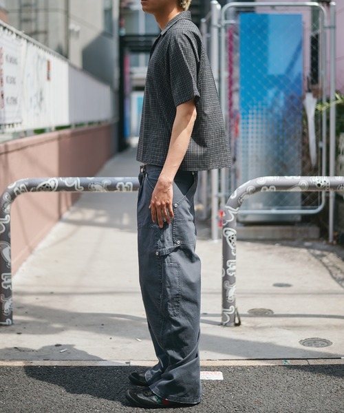 CONZ(コンズ)の「cropped open collar short sleeve shirt check/チェックシャツ/短丈/夏服/CONZ(シャツ/ブラウス・メンズ・ブラック/ネイビー/ブラウン・1/2/3)」の17枚目の写真
