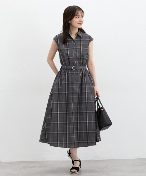 Honeys(ハニーズ)の「チェック柄ワンピース(ワンピース・レディース・グレー系その他2/ネイビー系1・3L/M/LL/L/S)」の7枚目の写真