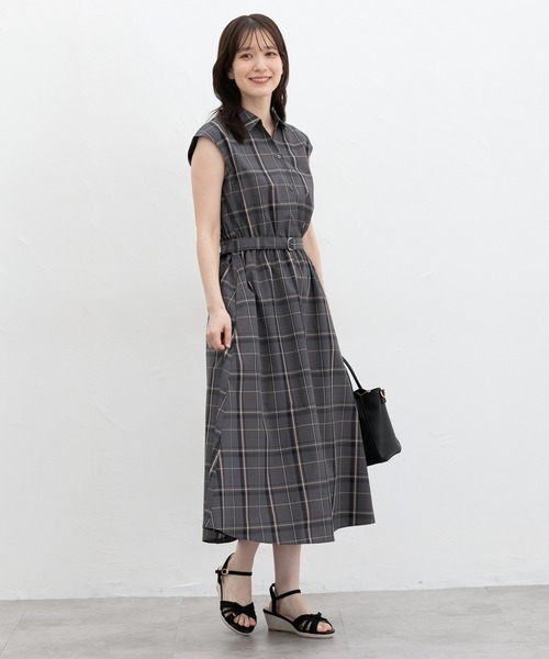 Honeys(ハニーズ)の「チェック柄ワンピース(ワンピース・レディース・グレー系その他2/ネイビー系1・3L/M/LL/L/S)」の8枚目の写真