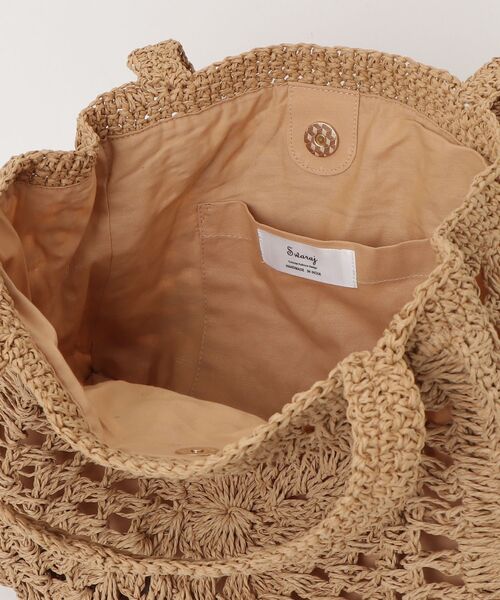 MAISON mou（メゾンムー）の「【Swaraj/スワラージ】手編みペーパーラフィア・トートBAG（トートバッグ・レディース・ホワイト/ブラック/ベージュ・FREE）」の6枚目の写真