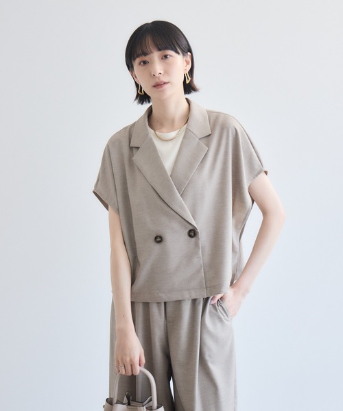 Paradise Picnic（パラダイスピクニック）の「cloche  カルゼ生地コンパクトジャケット（テーラードジャケット・レディース・ベージュ/ブラック/ブラウン・FREE）」の3枚目の写真