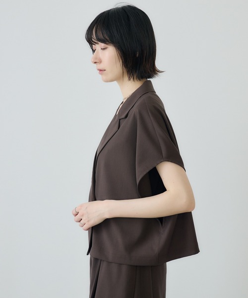 Paradise Picnic（パラダイスピクニック）の「cloche  カルゼ生地コンパクトジャケット（テーラードジャケット・レディース・ベージュ/ブラック/ブラウン・FREE）」の9枚目の写真